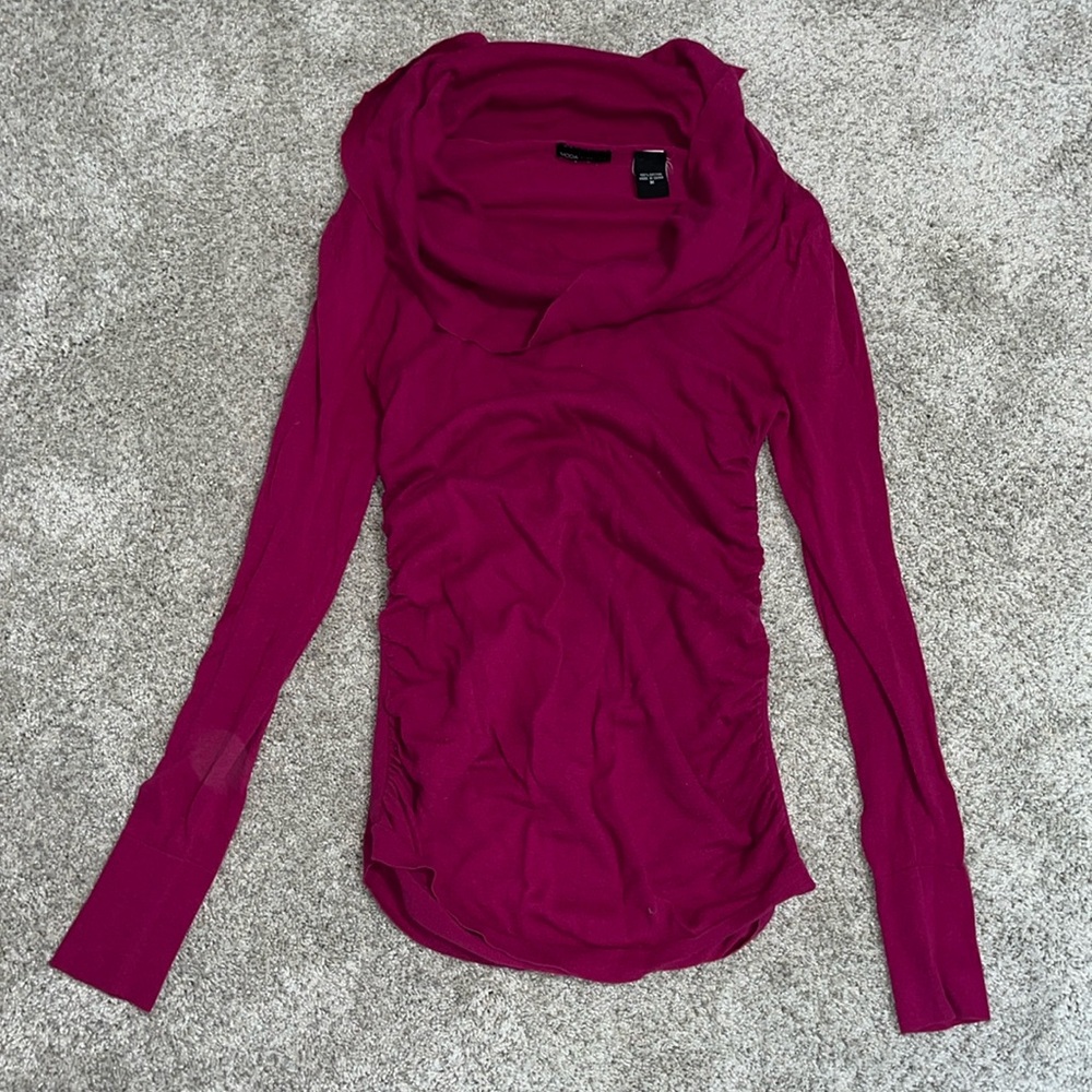 Medium pink Moda International cowl neck long sleeve